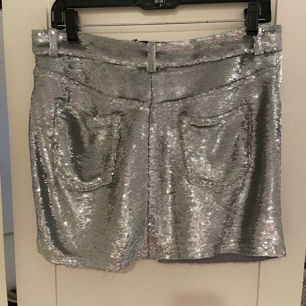 Iro silver sequin skirt, size 40, new